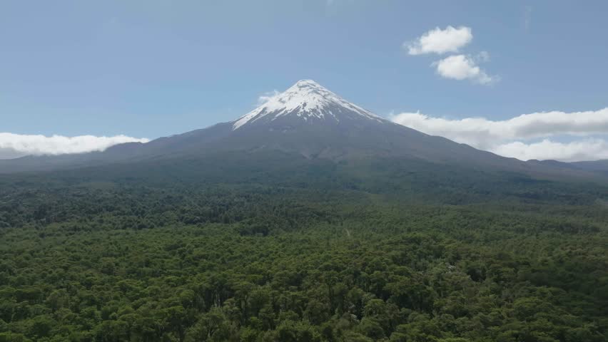  Snow-Capped Volcano Peak with Glacial Volcan Osorno