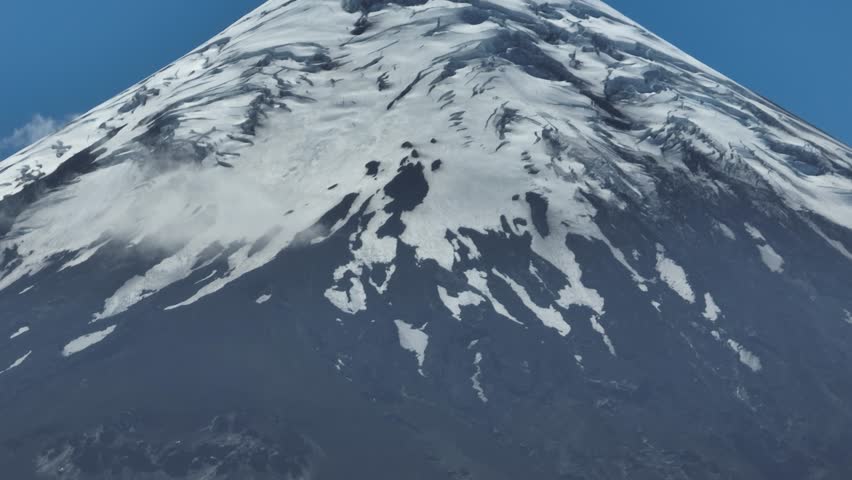  Snow-Capped Volcano Peak with Glacial Volcan Osorno