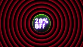 discount 20 percent off animation in surprise opening, 20% Percent Off Flat Style Banner Sticker Colorful Label , Events, Message, holiday, festival Sale, discount Off, Offer, business promotion , - Powered by Shutterstock - Get 15% off with code: PIKWIZARD15