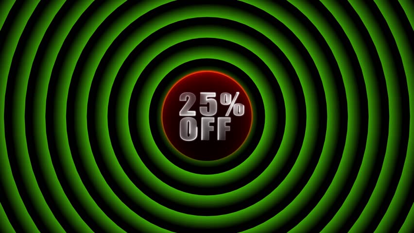 A dynamic animation promoting a "25% Off Discount, 25 percent off 3d letters rotate on white background, motion graphic. 25% off discount with animation