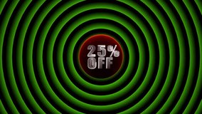 A dynamic animation promoting a "25% Off Discount, 25 percent off 3d letters rotate on white background, motion graphic. 25% off discount with animation - Powered by Shutterstock - Get 15% off with code: PIKWIZARD15