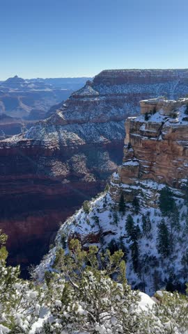 Experience the stunning, snowcovered scenic views of the Grand Canyon during the winter season