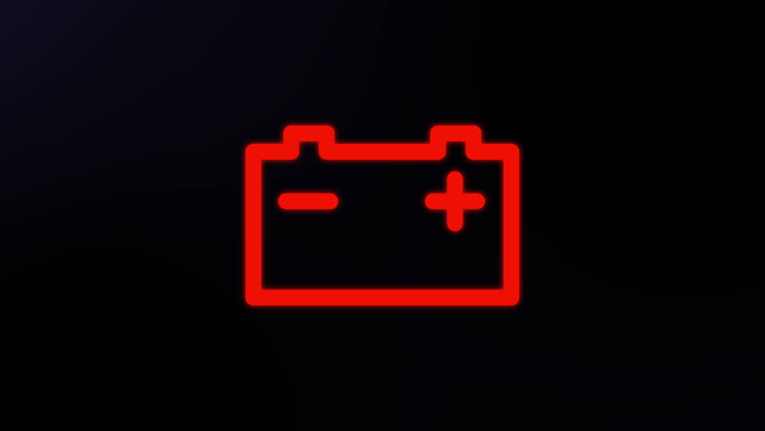 car low battery icon sign car dashboard indicator animation video footage