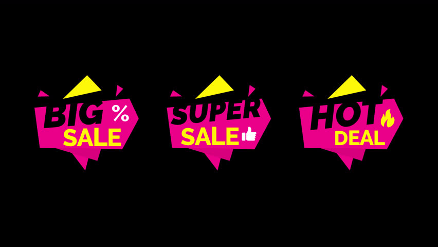 big super sale hot deal sticker badge animation 4k video footage