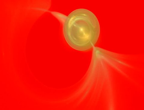golden pill on red background, seamless loop animated fractal