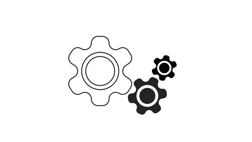 spinning gear animation vector icon illustration
