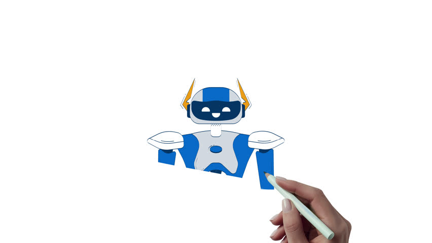 AI in smart home hand drawn whiteboard animation. WiFi, fixtures, security, timer orchestration. AI assistant managing IoT automation animated doodle handdrawn concept pencil drawing 4K video