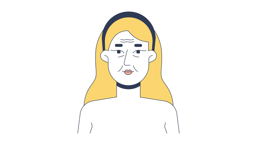 Anti-aging facial injection and skin rejuvenation 2D animation. Reducing wrinkles. Caucasian woman cosmetic procedure animated character cartoon flat concept explainer 4K video isolated on white