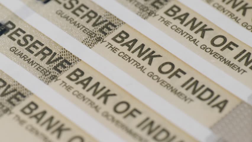 Close-Up of Indian New 500 rupee Currency Notes Showing Reserve Bank Print in english and hindi language. push in shot, 4k.