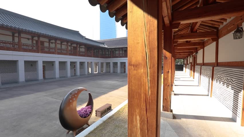 Hanok in central park, Songdo, Yeonsu-gu, Incheon, South Korea
