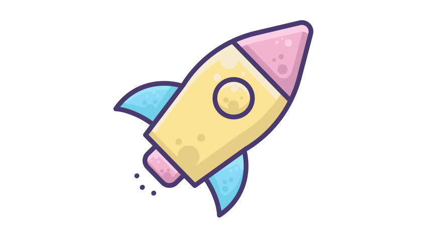 Cute pastel rocket icon in pink and yellow tones—perfect for startup concepts, growth strategy, space apps, and creative branding visuals.