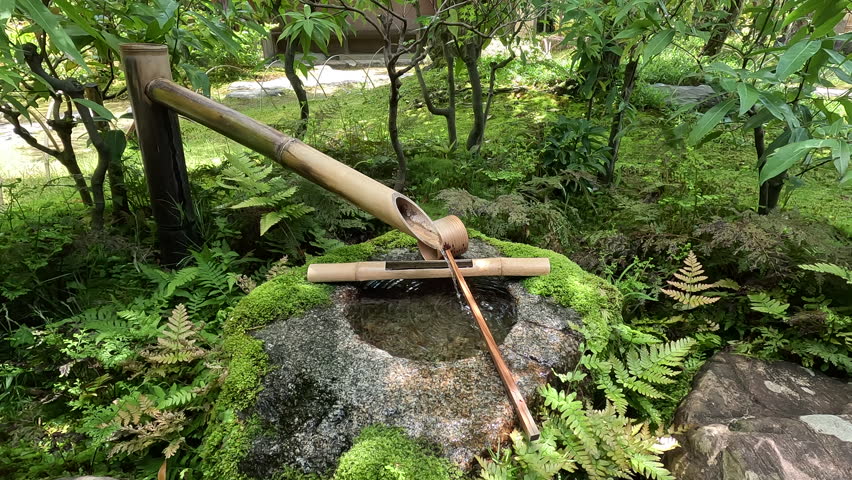 Sound of the Suikinkutsu: Japanese Garden Water Drip Echoes, Peaceful Water Echoes from a Japanese Suikinkutsu Fountain