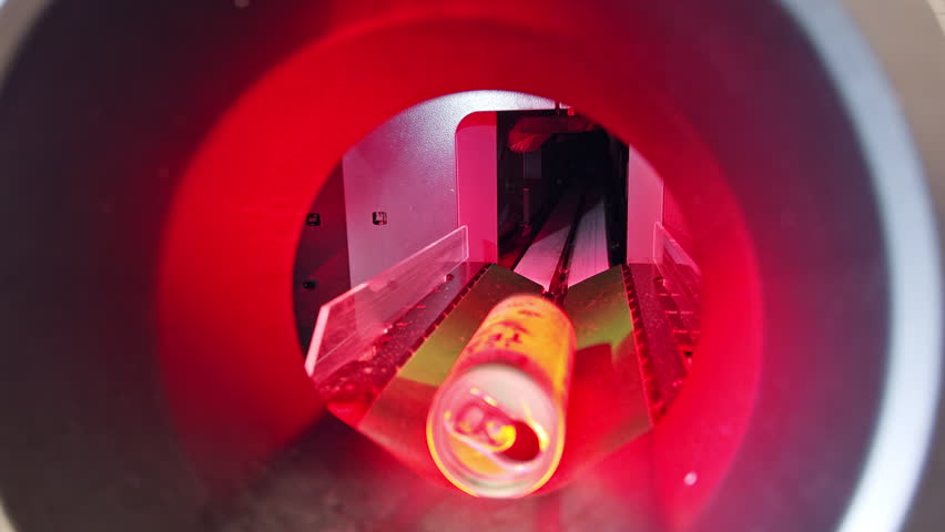Eco-friendly technology scanning plastic bottles inside automated sorting system designed for recycling centers promoting circular economy and clean planet
