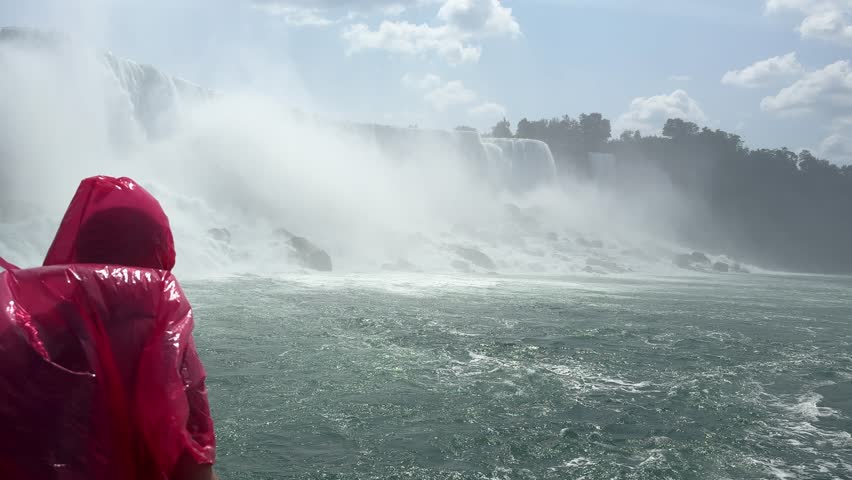 Niagara Falls is a group of three waterfalls at the southern end of Niagara Gorge, spanning the border between the province of Ontario in Canada and the state of New York in the United States