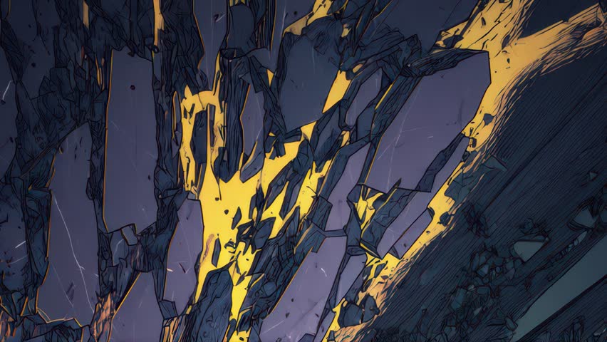 A gritty anime-inspired texture showcases fractured surfaces and hand-drawn motion lines. It is perfect for cinematic overlays and title animations.