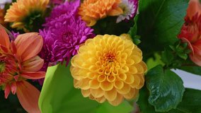 Autumn Fall Bouquet for Thanksgiving holiday. Seasonal Warm colorful blossom flowers arrangement festive decoration. Selective - Powered by Shutterstock - Get 15% off with code: PIKWIZARD15