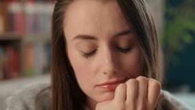 Sad thoughtful Caucasian woman thinking solution female girl businesswoman student teacher school classroom learning education upset tired lesson pensive deep thoughts ponder bored studying business - Powered by Shutterstock - Get 15% off with code: PIKWIZARD15