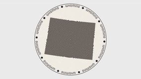 Dynamic circles visual effect forming the Wyoming shape with rotating rings and the state name. Animation of the Wyoming logo appearing. - Powered by Shutterstock - Get 15% off with code: PIKWIZARD15