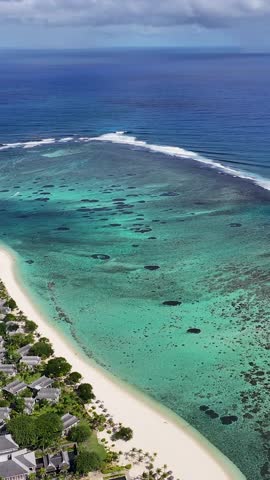 Le Morne Beach At Port Louis In Mauritius Island Mauritius. Indian Ocean Landscape. Beach Paradise. Port Louis At Mauritius Island. Seascape Outdoor. Nature Background. Tourism Mauricia.