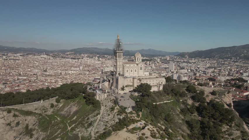 The Basilica of Notre-Dame de la Garde is at the highest point of Marseille.
