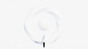 Abstract 3D metallic ring surrounding smooth torus shape in minimal white environment. Monochromatic geometry for clean visual identity, branding, and digital backgrounds. Seamless loop - Powered by Shutterstock - Get 15% off with code: PIKWIZARD15