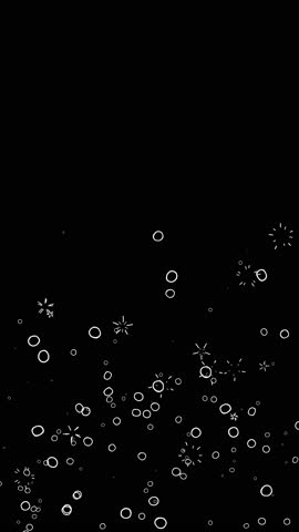 Fun Animated Bubble Popping Background Loop. Isolated cartoon-like bubbles popping mis-air over black background