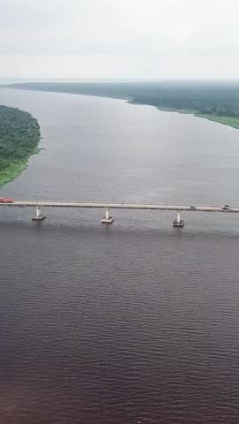 Vertical aerial shot of a Epe River Nigeria 