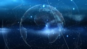 Upon launch 3D globe with clock interface rotating hands filling ring and showing time progression. Technology, data visualization, digital, futuristic, network, innovation, progress - Powered by Shutterstock - Get 15% off with code: PIKWIZARD15