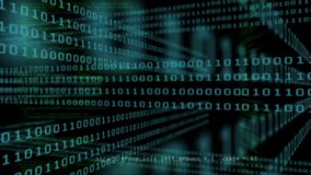 Binary streams activating cyan grid cube forming then pulsing and expanding for data visualization. Cyberspace, data, technology, abstract, digital, futuristic, network - Powered by Shutterstock - Get 15% off with code: PIKWIZARD15