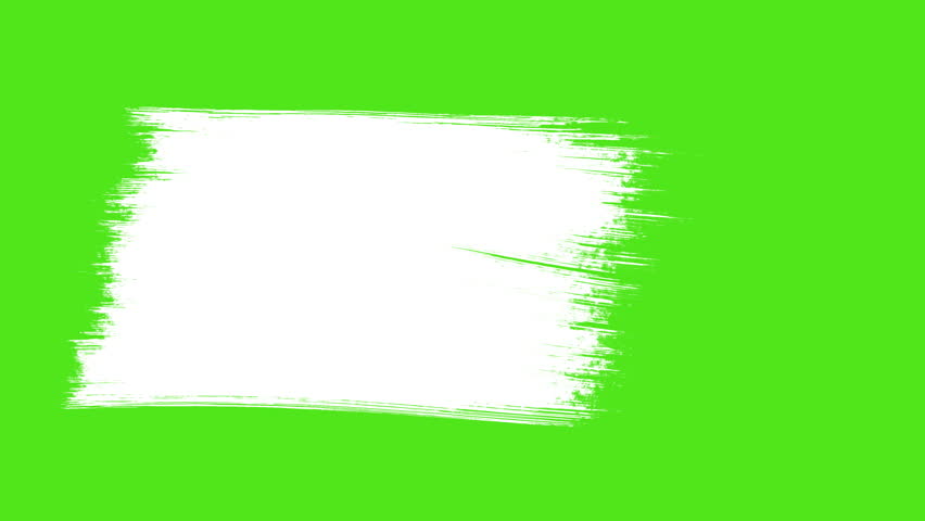 Paint of Stain transition. Grunge paintbrush frame. Green screen, chromakey