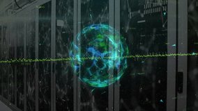 Static camera initiating rotating hologram pulsing data wave with assembling shards for insight. Futuristic, technology, digital, innovation, cybernetic, immersive, high-tech - Powered by Shutterstock - Get 15% off with code: PIKWIZARD15