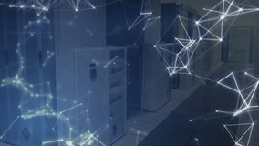 Faint pulses appearing fueling network mesh growing camera tracking server row showing data flow. Technology, cybersecurity, networking, data, digital, infrastructure, innovation - Powered by Shutterstock - Get 15% off with code: PIKWIZARD15