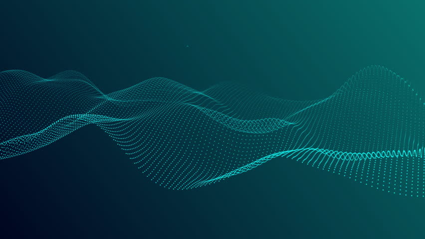 Glowing Blue Particle Wave High Tech Abstract Background