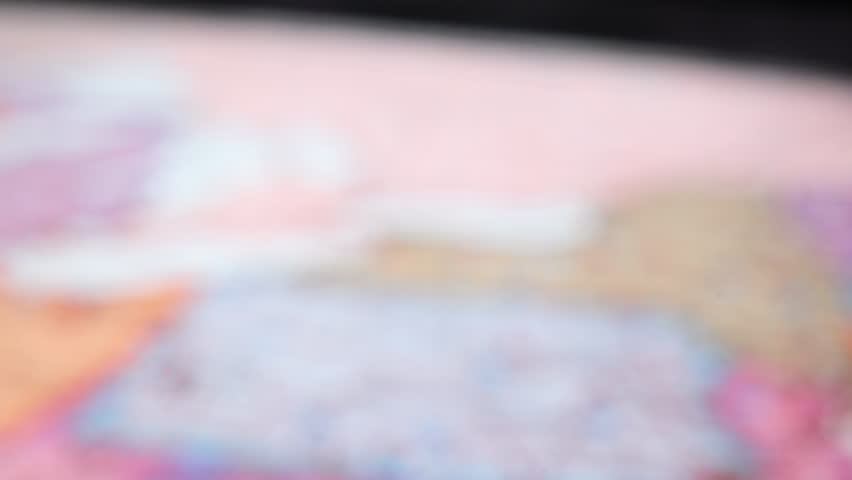 Rack Focus On Map Highlighting Buffalo, New York And Nearby Cities. closeup shot, zoom-in