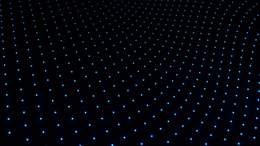 A seamless looping animation featuring a glowing blue dot matrix forming fluid, wave-like distortions over a black background, resembling a digital surface - Powered by Shutterstock - Get 15% off with code: PIKWIZARD15