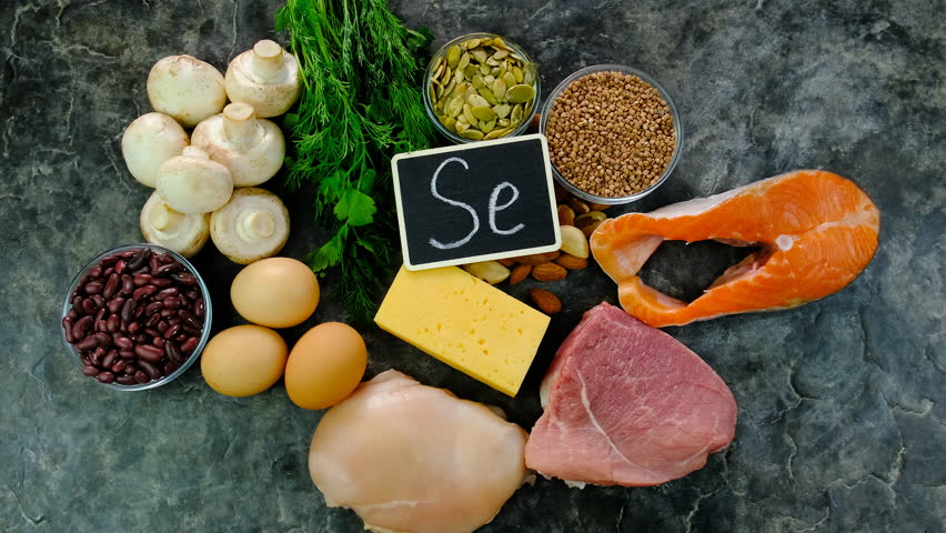Foods contain selenium food. Selective focus.