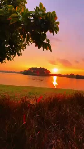 Watching the sunset by the lake 