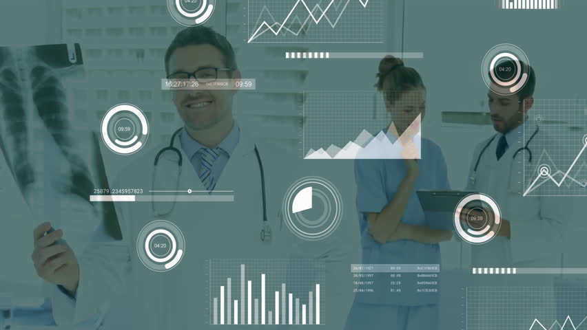 Dr examining X-ray while nurse pointing tablet and revealing charts in medical clinic to diagnose. Medical, collaboration, analytics, diagnostics, health, technology, teamwork - Powered by Shutterstock - Get 15% off with code: PIKWIZARD15