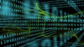 On start binary streams scrolling, mesh wave forming undulating twisting and receding for looping. Cybersecurity, digital, futuristic, data, technology, animation, virtual - Powered by Shutterstock - Get 15% off with code: PIKWIZARD15