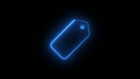 Glowing blue neon price tag icon animation isolated on black background, abstract modern minimal design element for sale discount retail shopping concept digital light effect - Powered by Shutterstock - Get 15% off with code: PIKWIZARD15