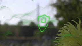 Park view starting neon-green shield animating padlock pulsing over Eiffel, representing security. Cybersecurity, digital, protection, innovation, technology, encryption, safety - Powered by Shutterstock - Get 15% off with code: PIKWIZARD15