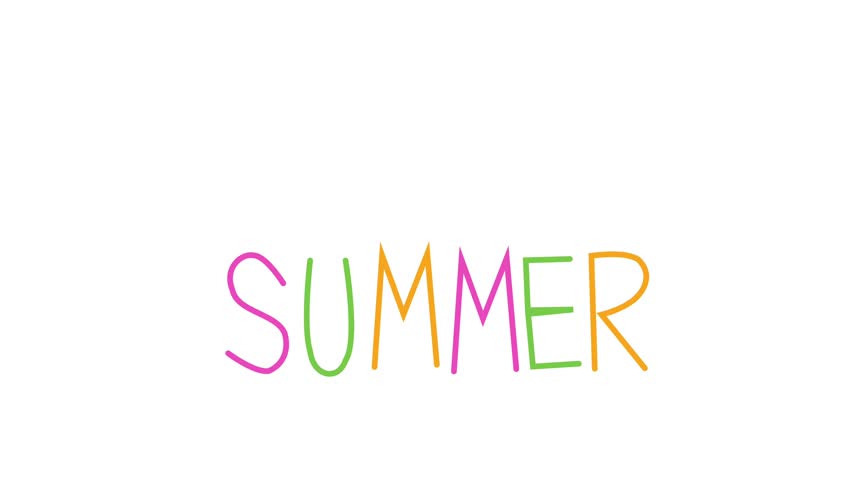 Hello summer typography animation. Summer concept