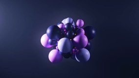 Exploding cluster of glossy spheres with glowing core and cosmic light animation. 3D Illustration - Powered by Shutterstock - Get 15% off with code: PIKWIZARD15