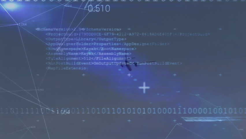 Bright blue beam appearing, twin-engine plane entering corridor, showing flight tracking simulation. Futuristic, cybersecurity, digital, technology, navigation, virtual, data-driven - Powered by Shutterstock - Get 15% off with code: PIKWIZARD15