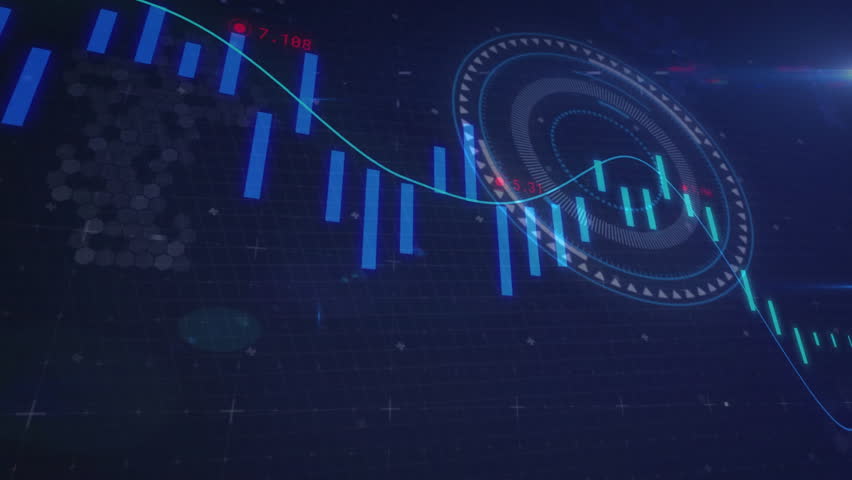 Grid appearing triggers bars oscillating, curve sweeping, HUD rotating visualizing financial data. Data, analytics, interface, dashboard, technology, visualization, futuristic - Powered by Shutterstock - Get 15% off with code: PIKWIZARD15