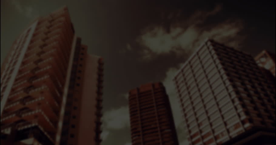 Skyscrapers hosting digital stock HUD emerging grid forming bars rising illustrating market trends. Architecture, skyscrapers, urban, skyline, data visualization, financial, technology