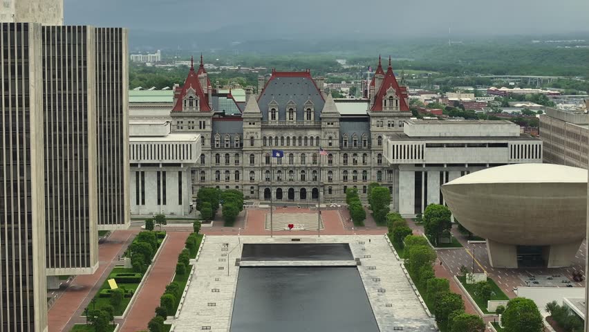 Old architecture in Albany New York aerial view