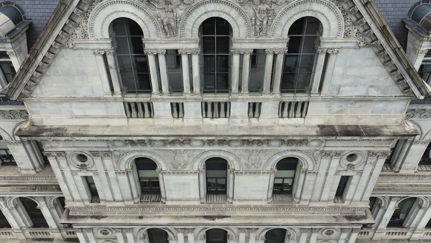Old Architecture in Albany, New York drone view