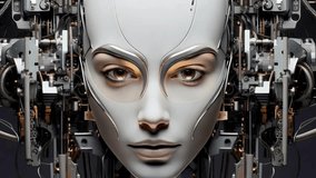 Close-Up of Realistic Female Android Face Mechanics - Powered by Shutterstock - Get 15% off with code: PIKWIZARD15