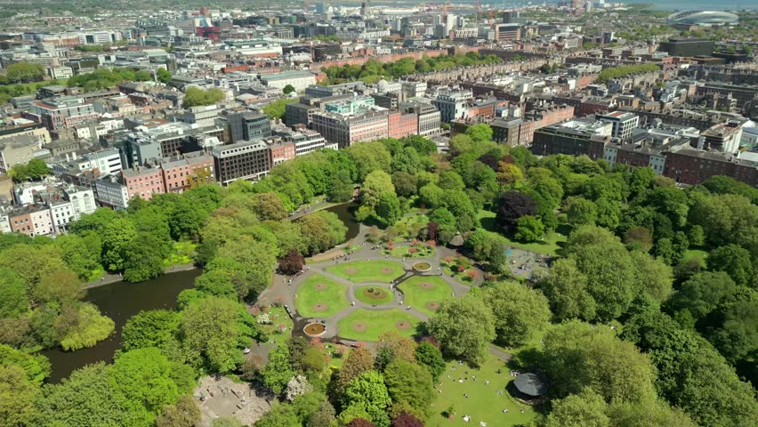 Ultra-wide advancing aerial video of St Stephen